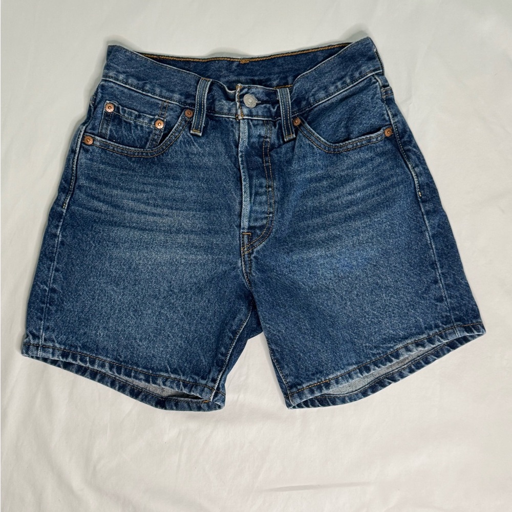 Levi's Blue Denim Mid-Thigh Shorts